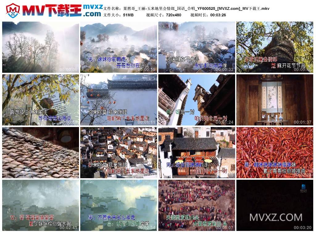 果然哥_王丽-玉米地里会情郎_国语_合唱_YF600525